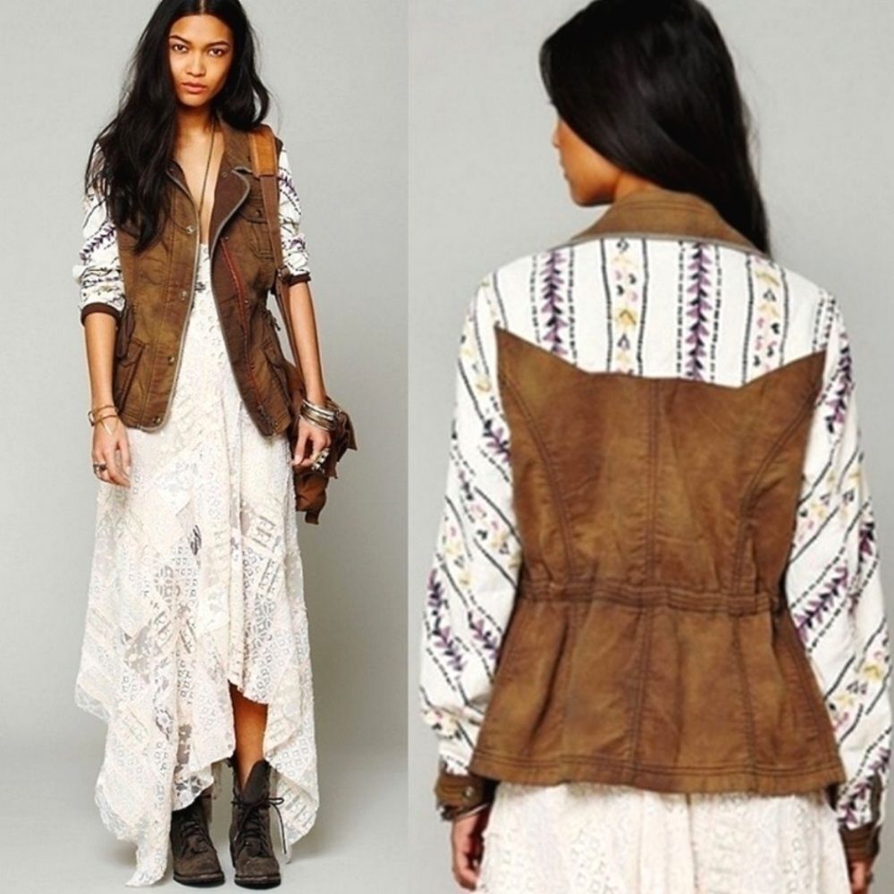 Free People Follow Your Heart Cargo Jacket Size S